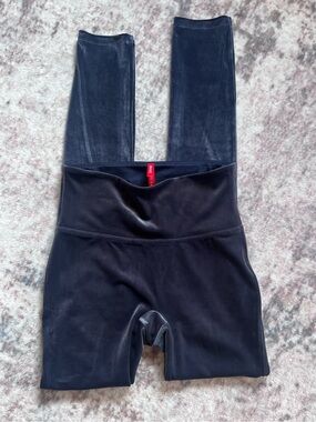 SPANX Dusty Blue Velvet Leggings